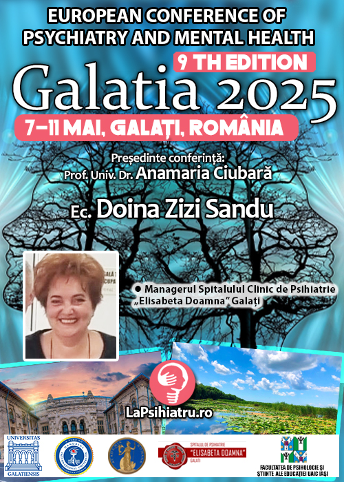 Ec. Doina Zizi Sandu, managerul Spitalului Clinic de Psihiatrie „Elisabeta Doamna” Galați. Conferința de Psihiatrie și Sănătate Mintală Galatia 2025