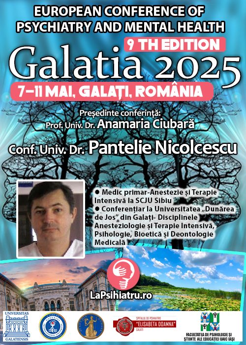 Conf. Univ. Dr. Pantelie Nicolcescu: Utilizarea Inteligenței Artificiale în anticiparea și diagnosticarea delirului. Conferința de Psihiatrie Galatia 2025