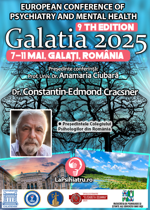 Psiholog Dr. Constantin-Edmond Cracsner – Președintele Colegiului Psihologilor din România. Conferința de Psihiatrie Galatia 2025