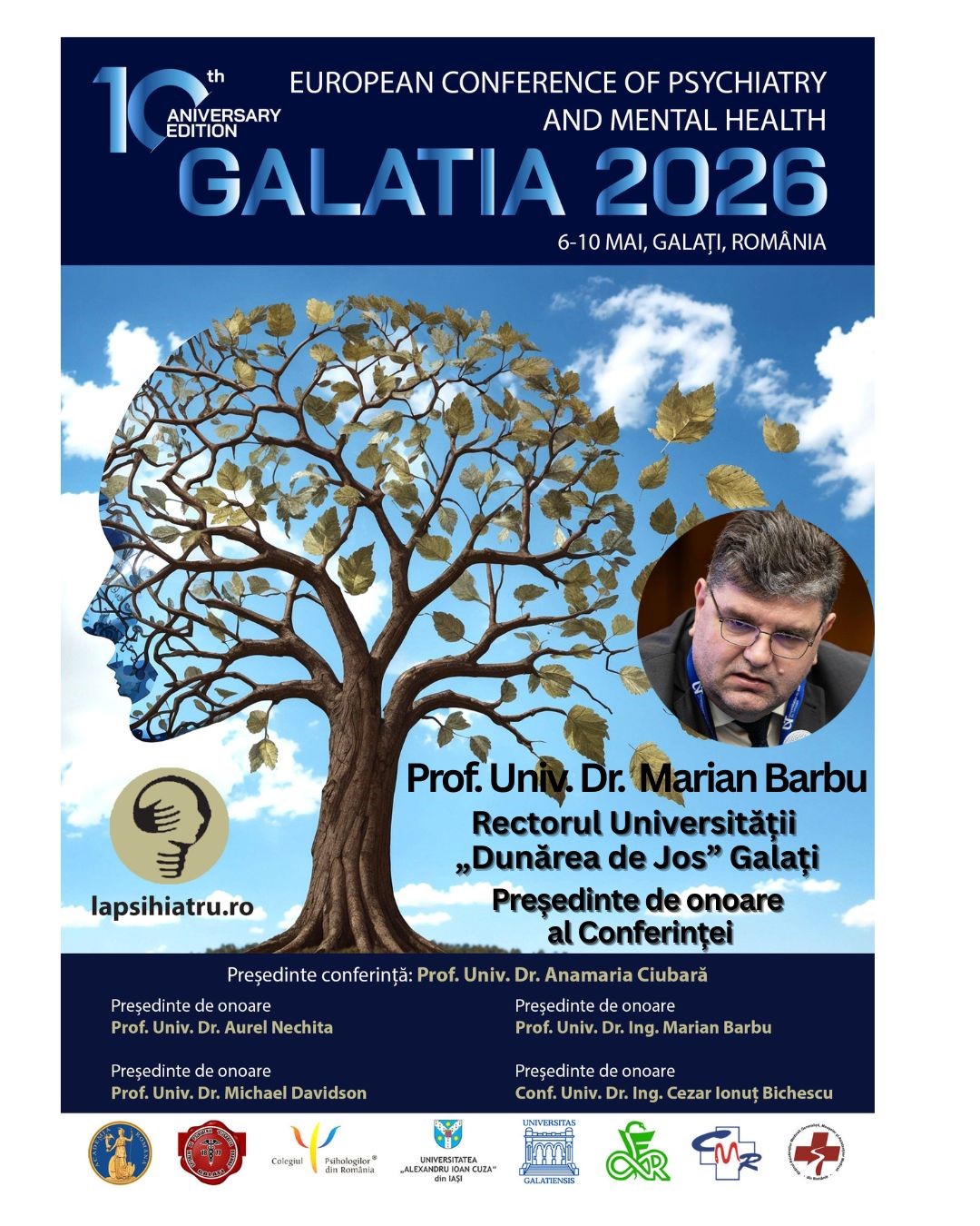 Galatia 2026, ediția jubiliară. Prof. Univ. Dr. Marian Barbu, președinte de onoare al Conferinței