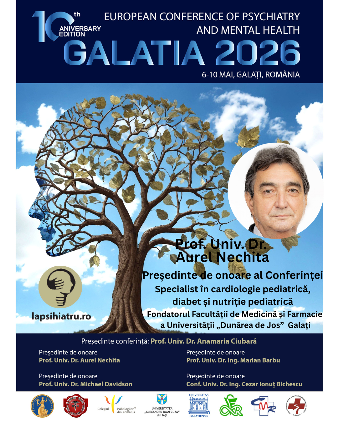 Galatia 2026, ediția jubiliară. Prof. Univ. Dr. Aurel Nechita, președinte de onoare al Conferinței