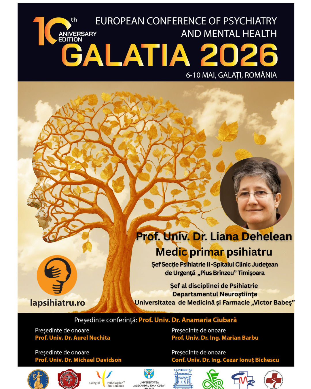 Galatia 2026, ediția jubiliară. Prof. Univ. Dr. Liana Dehelean, medic primar psihiatru