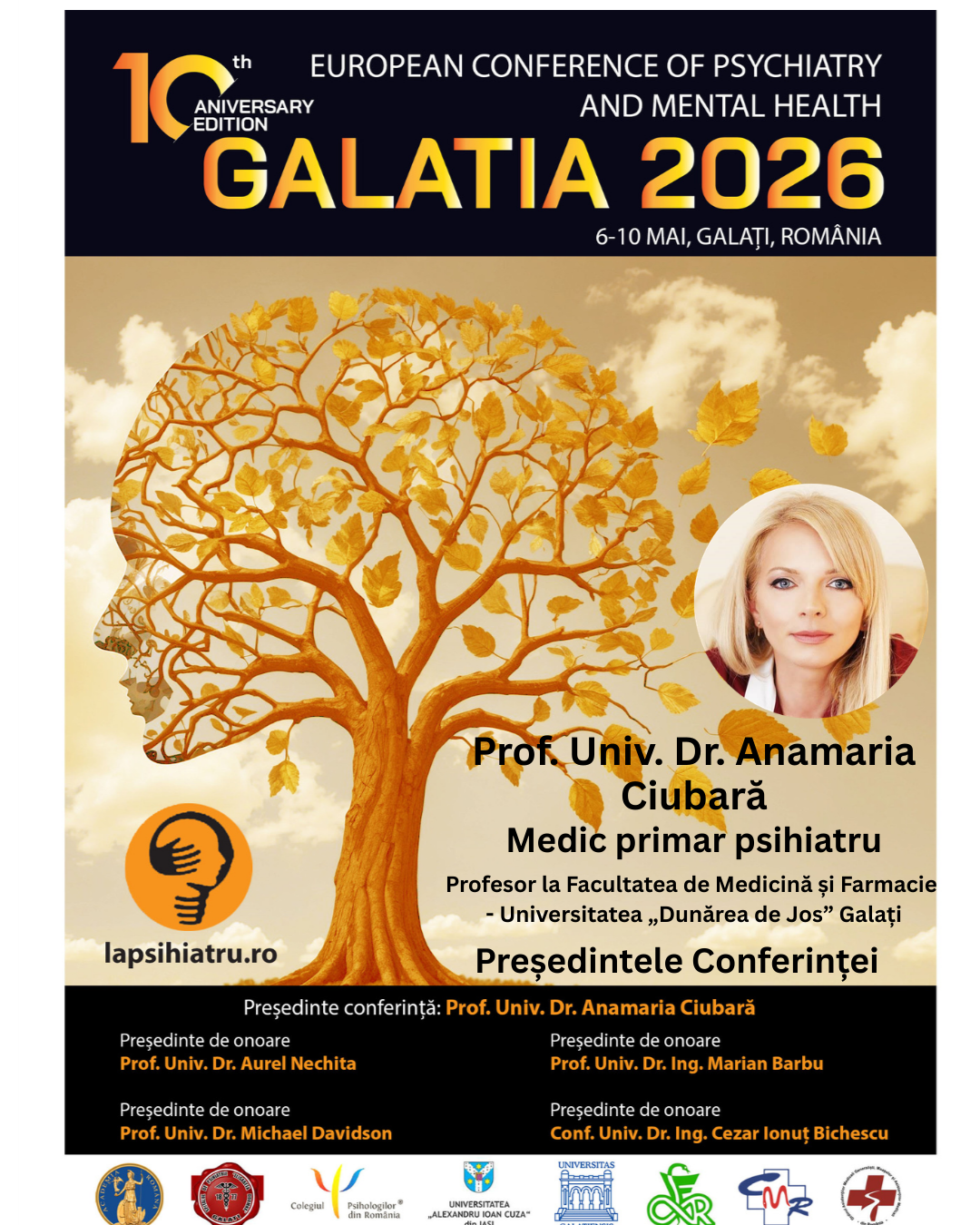Galatia 2026, ediția jubiliară. Prof. Univ. Dr. Anamaria Ciubară, președintele Conferinței