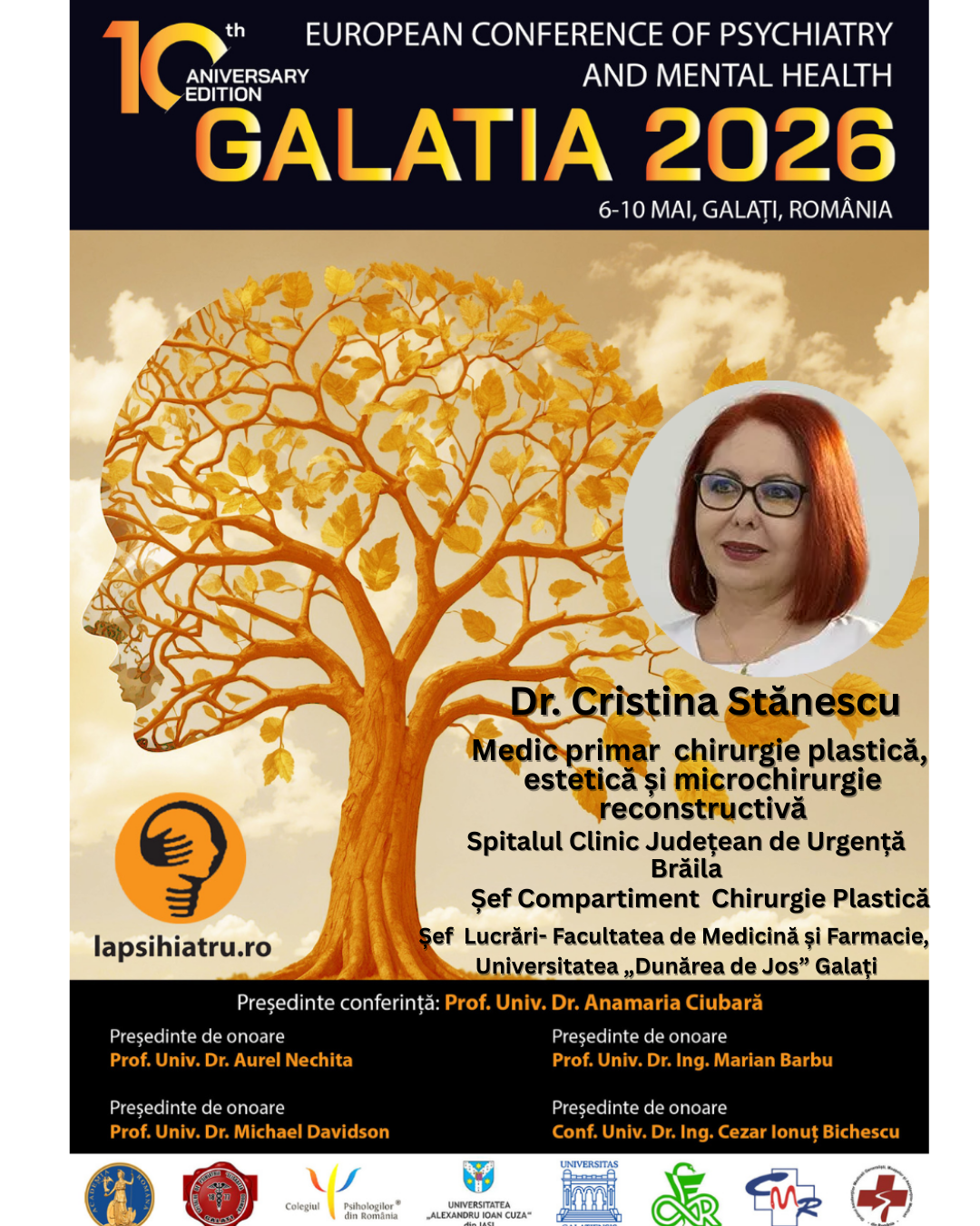 Galatia 2026, ediția jubiliară. Dr. Cristina Stănescu