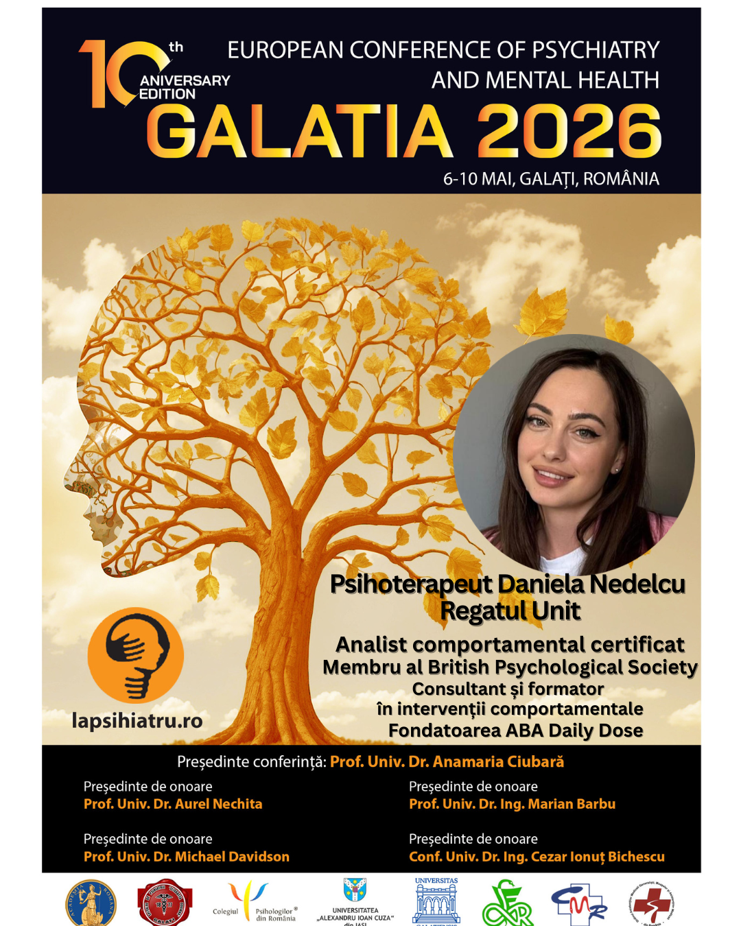 Galatia 2026, ediția jubiliară. Psihoterapeut Daniela Nedelcu