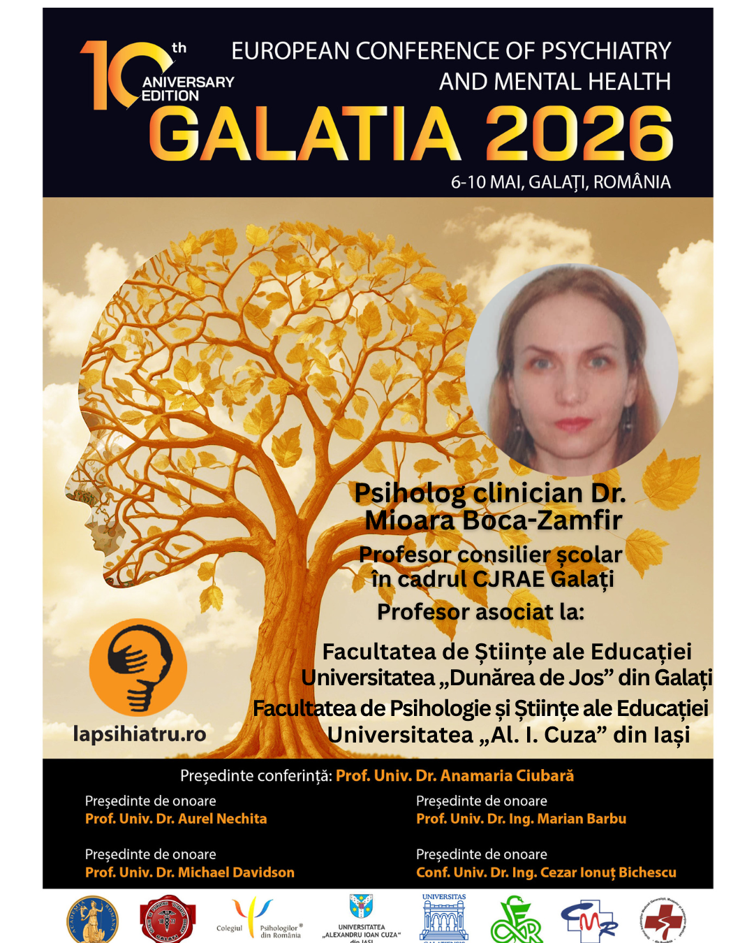 Galatia 2026, ediția jubiliară. Psiholog Dr. Mioara Boca Zamfir